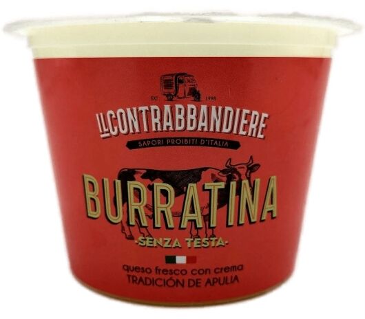 Descubre el queso Burrata de "il contrabbandiere" de Apulia, Italia: fresco, cremoso y versátil. Agrega un toque gourmet a tus platos con la Burrata!