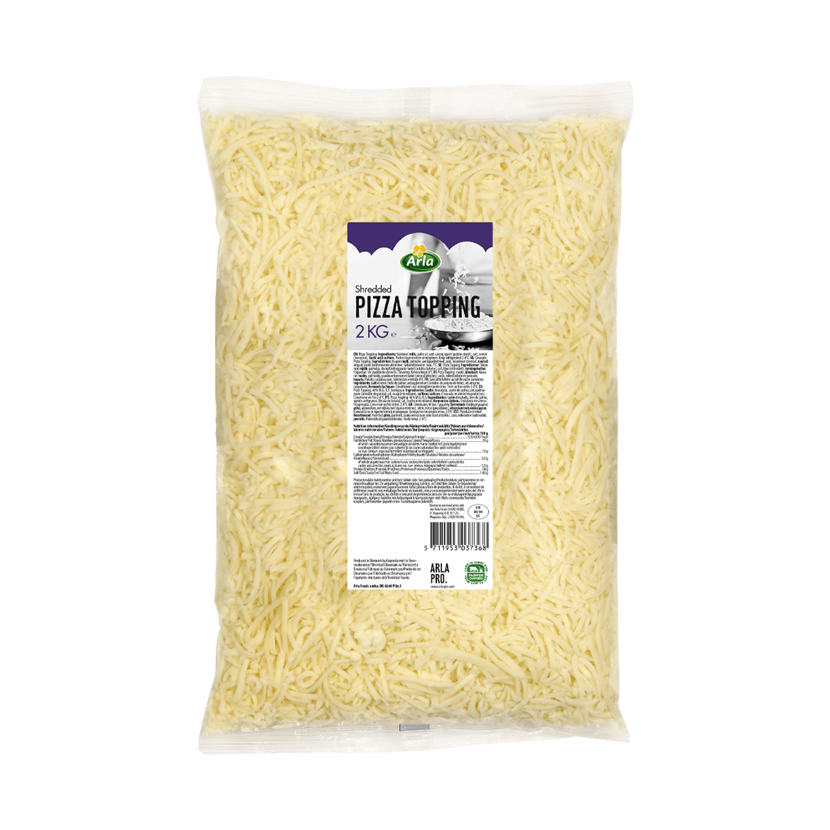 PIZZATOPPING 22% EN TIRAS 2 KG - ARLA PRO