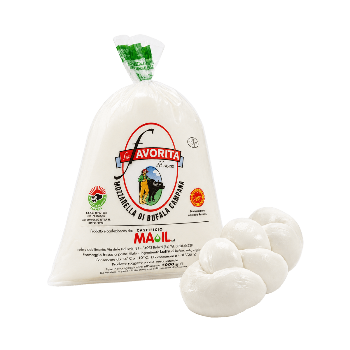 MOZZARELLA DE BUFALA TRENZA DE 1KG - MAIL