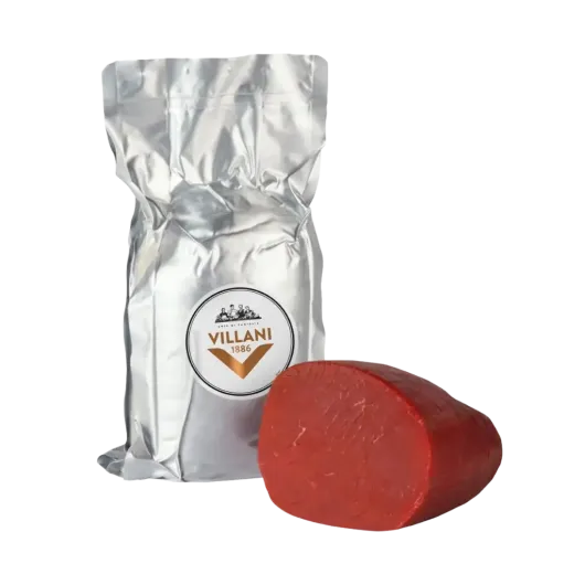 Carpaccio de vacuno curado Villani, pieza de aproximadamente 2,1 kg para corte en lonchas finas.